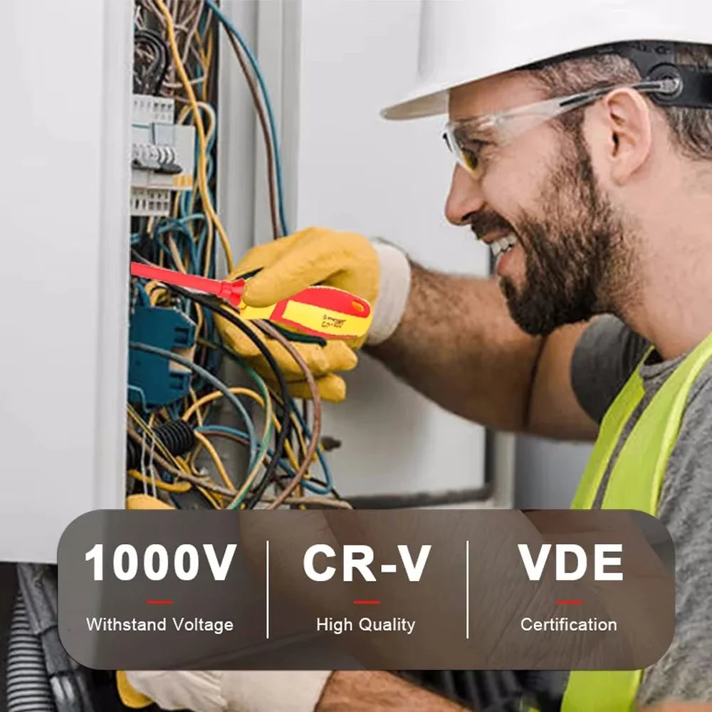 Elektrikçi Tornavida Aletleri Seti 13 Parça 1000V Değiştirilebilir Yalıtımlı Tornavida Seti Manyetik Yivli Uçlarla