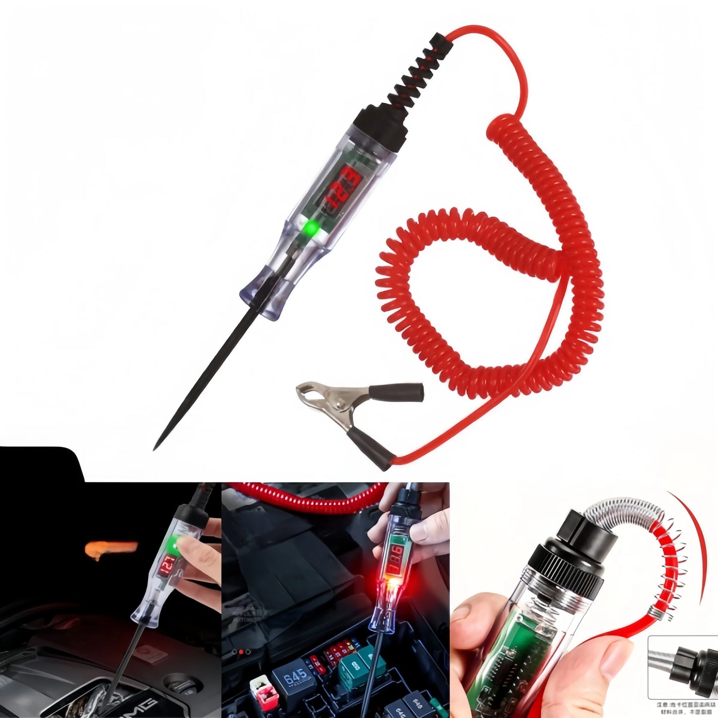 Liyao B 6V 12V 24V Dc Araba Kamyon Gerilim Devre Test Cihazı Dijital Ekran Uzun Prob Kalem Ampul Otomobil Teşhis Araçları Oto Tamir 